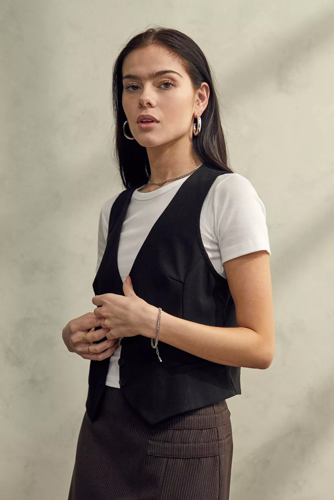 Archive Black Button-Up Waistcoat