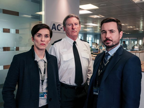 Vicky McClure, Adrian Dunbar and Martin Compston in Line of Duty