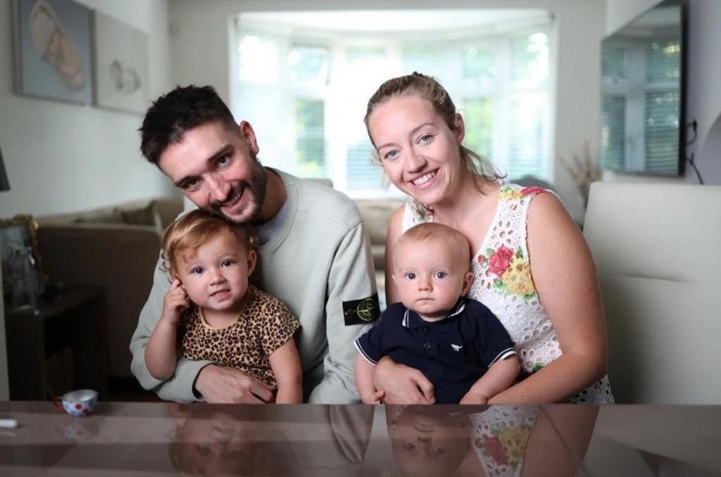 Tom Parker with wife Kelsey, daughter Aurelia and son Bodhi (Picture: Kelsey Parker/Instagram)