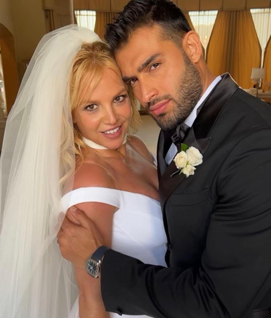 Britney Spears and Sam Asghari on wedding day