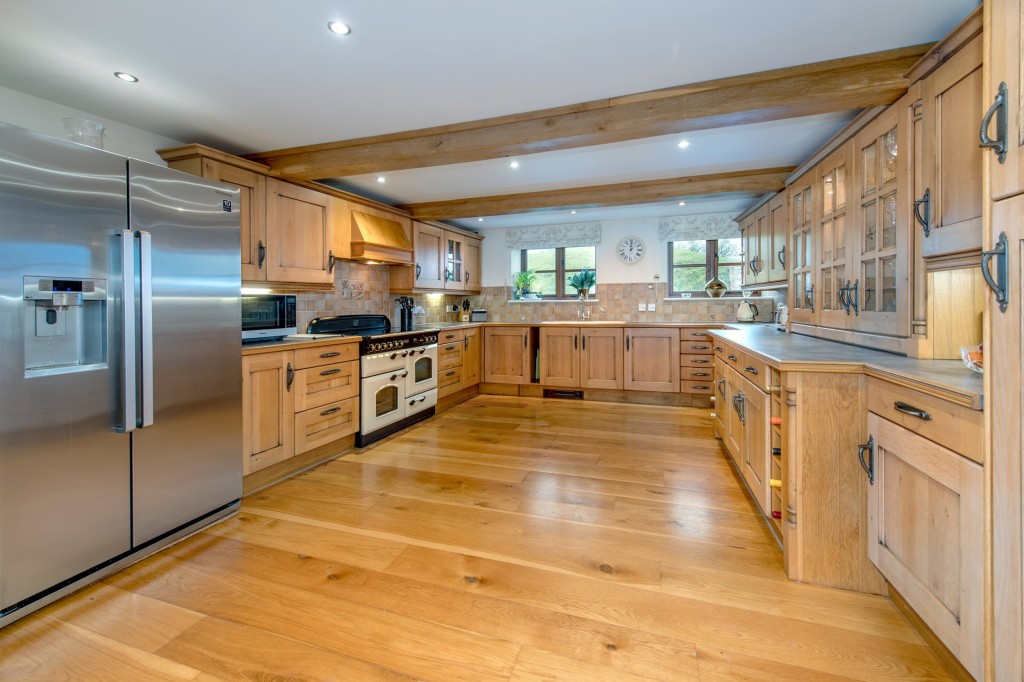 kitchen in converted barn house