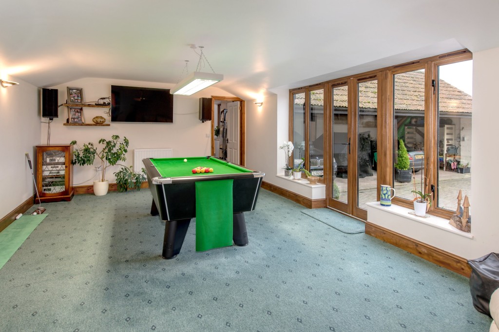 games room in barn house