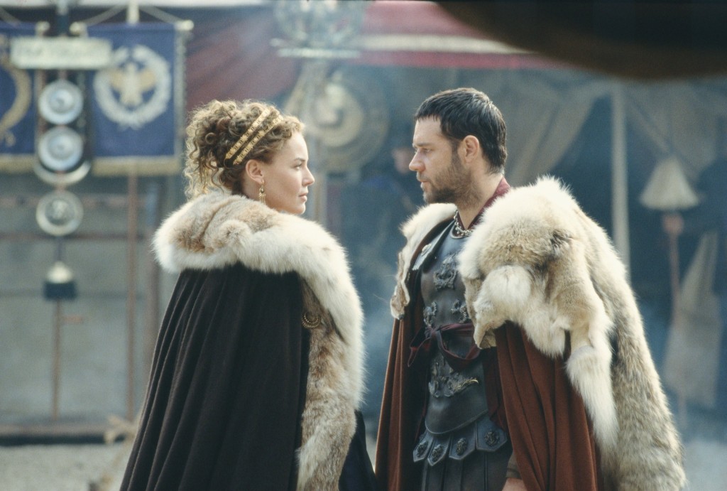 Russell Crowe and connie Nielsen in Gladiator