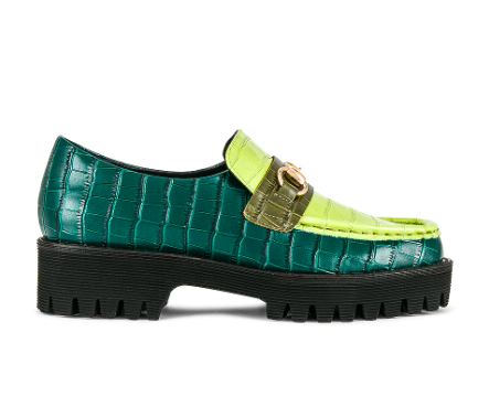 Green chunky loafers