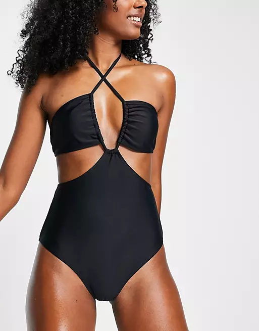 4th & Reckless Leonie ruched cut out swimsuit Asos Love Island