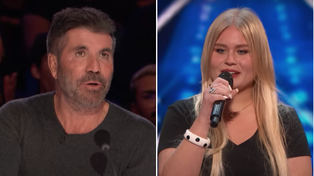 Simon Cowell and Ava Swiss on America's Got Talent