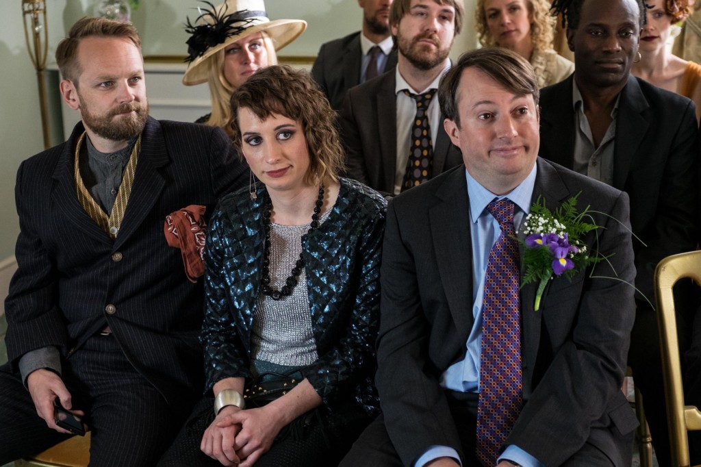 Television Programme: Peep Show with Isy Suttie as Dobby and David Mitchell as Mark Corrigan. Peep Show Series 9: Episode 2