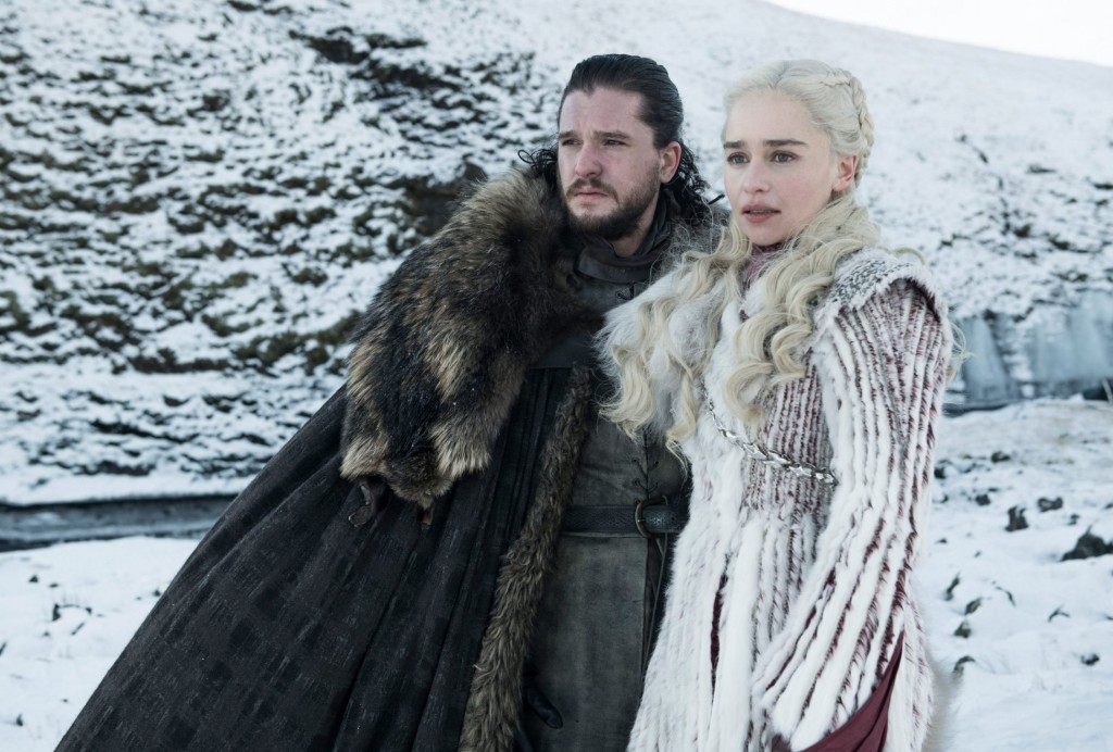 Kit Harington and Emilia Clarke in Game of Thrones