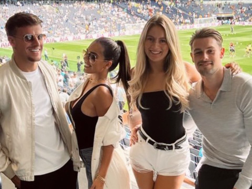 Tasha and Andrew enjoyed a double date with Love Island co-stars Gemma Owen and Luca Bish at a football match on Saturday (Picture: Instagram) 