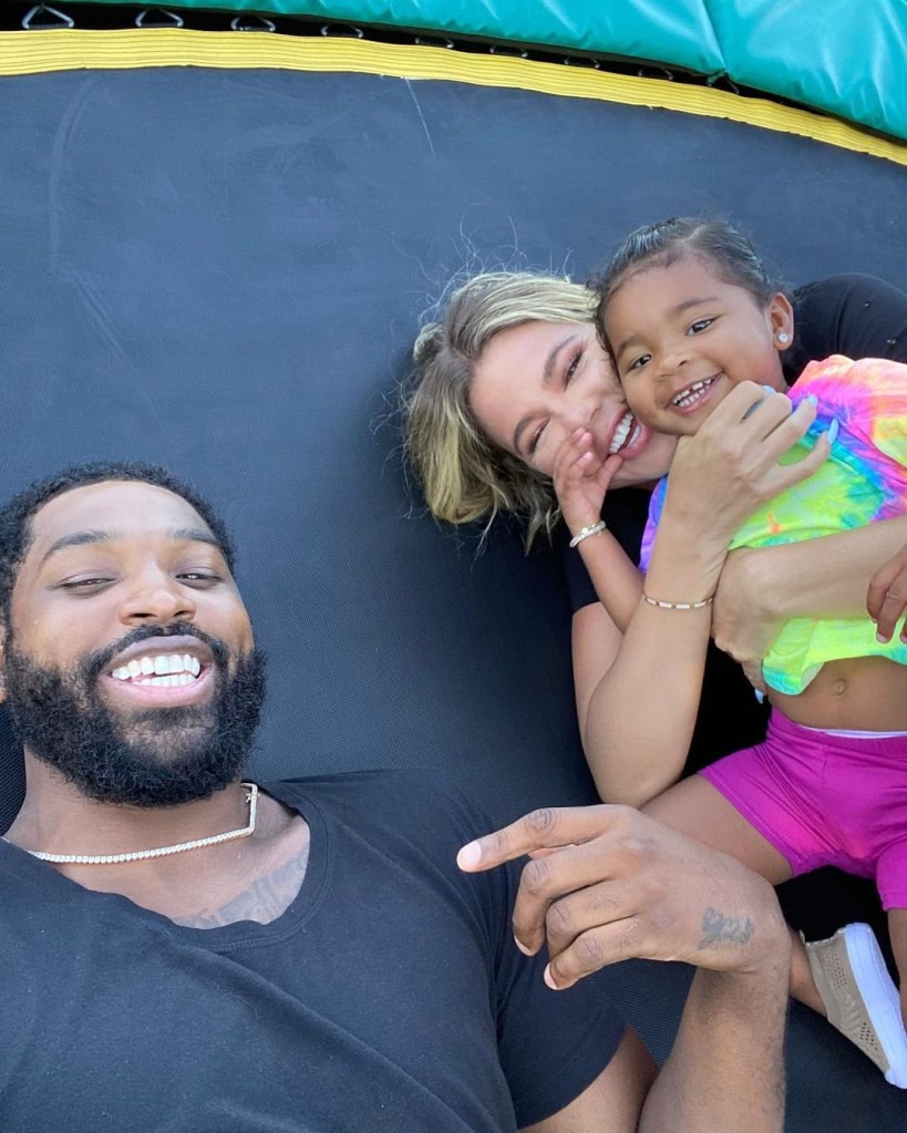 Tristan Thompson share a photo with Khloe Kardashian and their daughter True. 