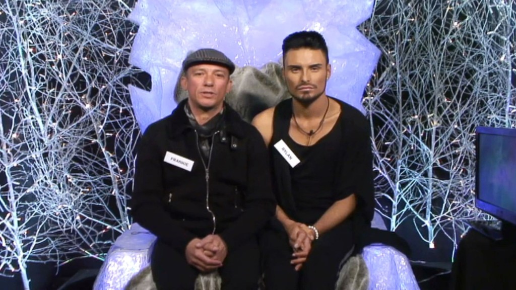  Frankie Dettori and Rylan Clark in the Diary Room in Celebrity Big Brother