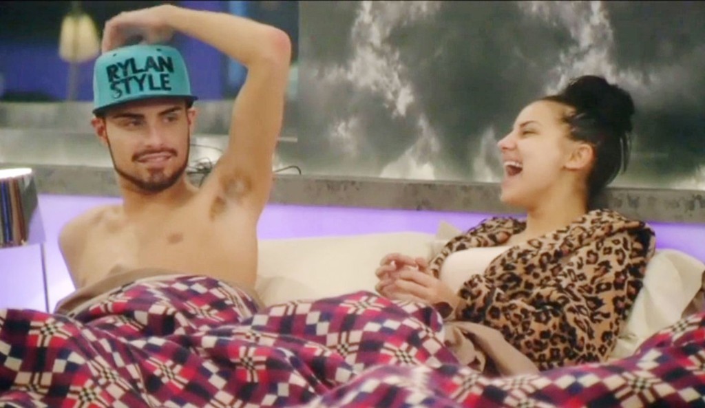 Rylan Clark and Lacey Banghard in bed in Celebrity Big Brother'