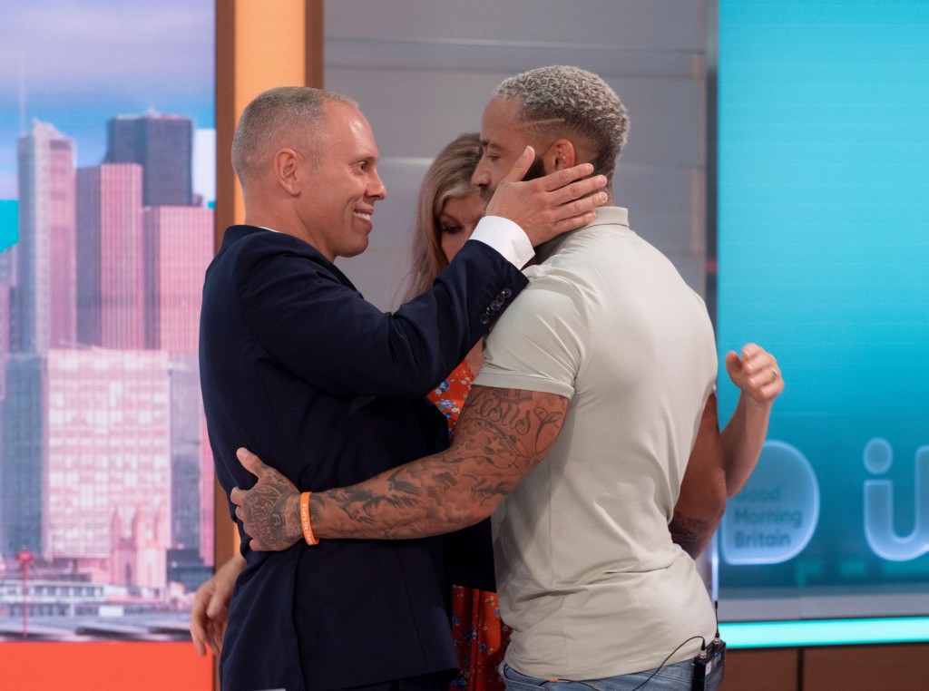 Editorial use only Mandatory Credit: Photo by Ken McKay/ITV/Shutterstock (13154759bx) Rob Rinder, Kate Garraway, Ashley Cain 'Good Morning Britain' TV show, London, UK - 24 Aug 2022