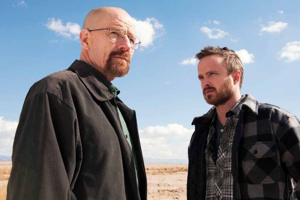 Breaking Bad with Bryan Cranston as Walter White and Aaron Paul as Jesse Pinkman