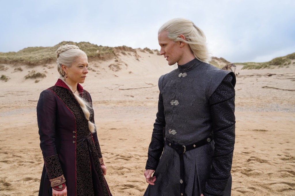 Undated handout photo issued by HBO of Emma D'Arcy as Princess Rhaenyra Targaryen and Matt Smith as Prince Daemon Targaryen in the Game of Thrones prequel House of the Dragon. Issue date: Wednesday May 5, 2021. PA Photo. See PA story SHOWBIZ Dragon. Photo credit should read: Ollie Upton/HBO/PA Wire NOTE TO EDITORS: This handout photo may only be used in for editorial reporting purposes for the contemporaneous illustration of events, things or the people in the image or facts mentioned in the caption. Reuse of the picture may require further permission from the copyright holder.