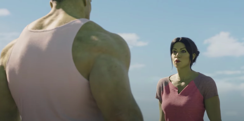 Mark Ruffalo and Tatiana Maslany in She-Hulk