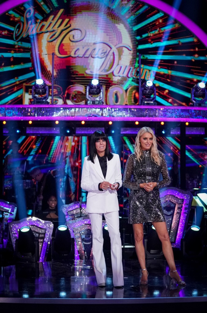 Claudia Winkleman and Tess Daly during the live show of Strictly Come Dancing on BBC1. 