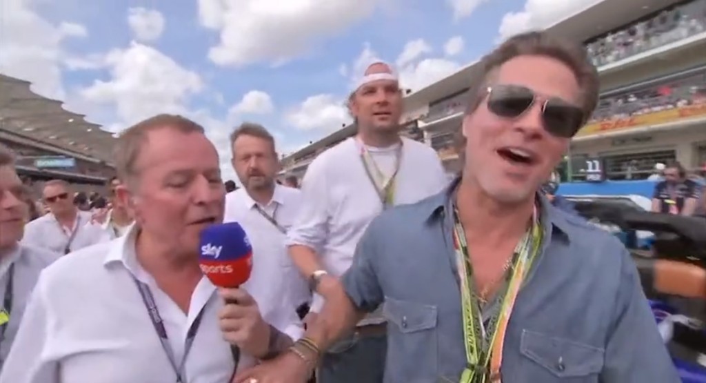 Martin Brundle tries to interview Brad Pitt 