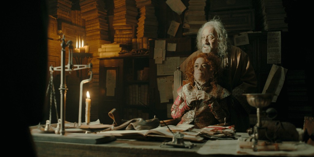 Simon Callow and Liz Carr in The Witcher