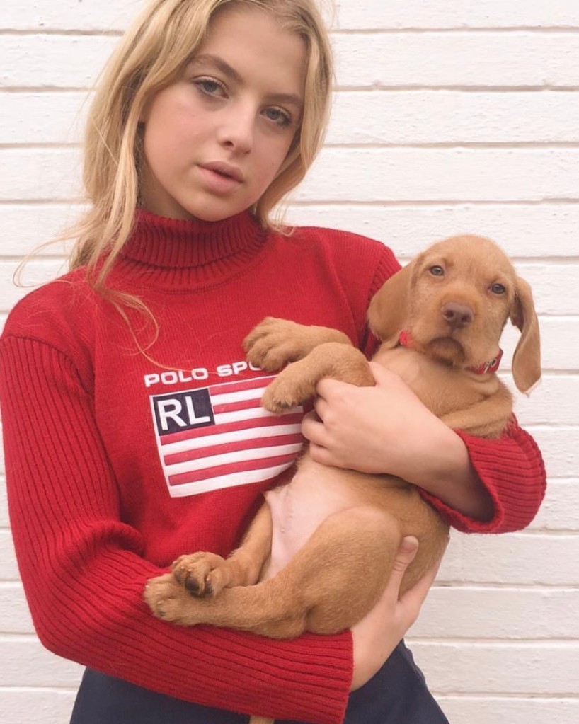 Anais and a puppy. 