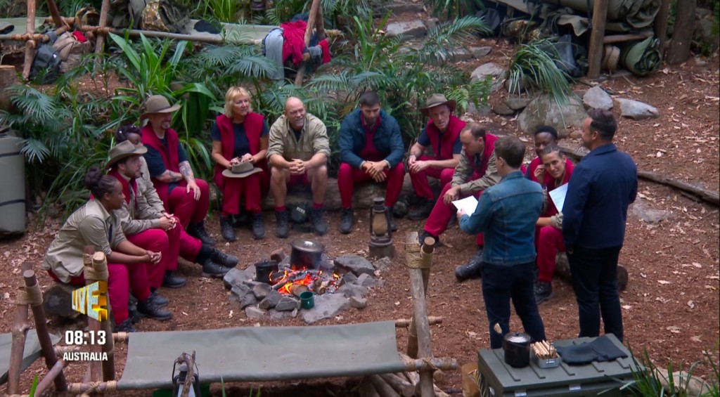 Ant and Dec in camp with the I'm A Celebrity group
