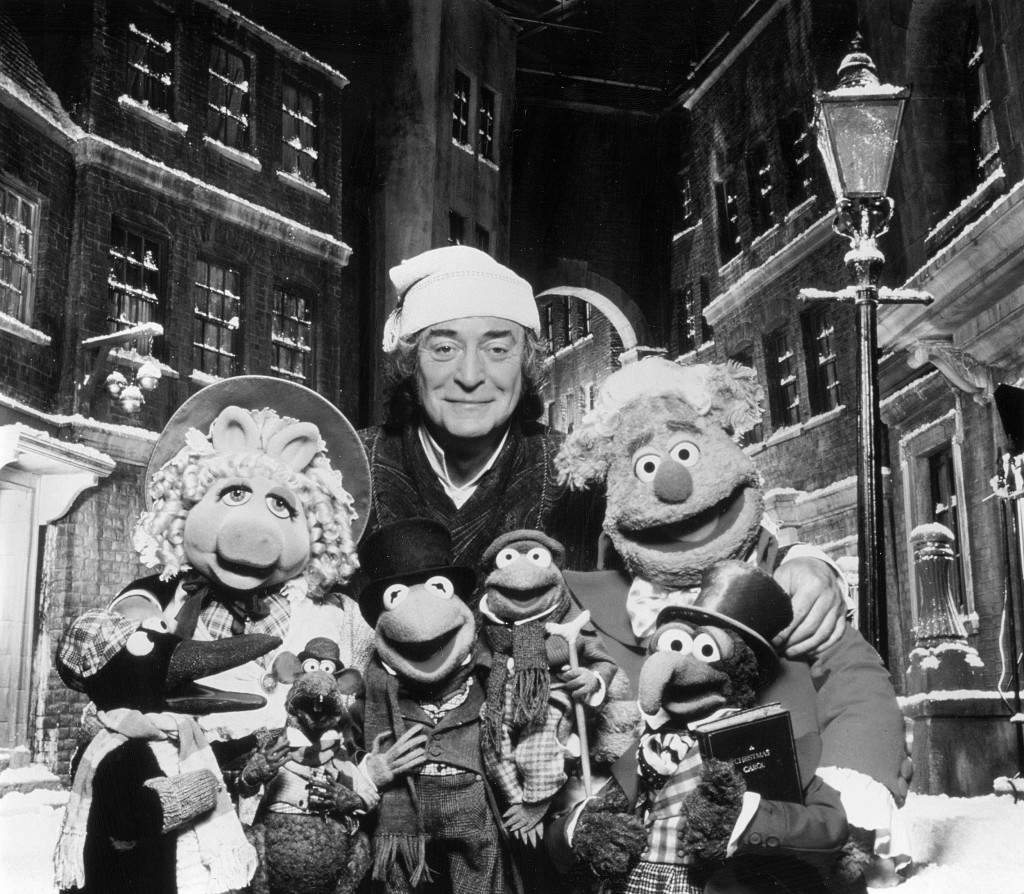 Michael Caine and the cast of The Muppet Christmas Carol