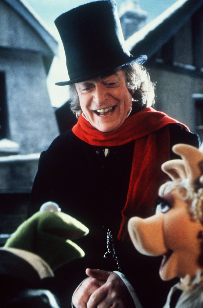 Michael Caine, Kermit the Frog and Miss Piggy in The Muppet Christmas Carol