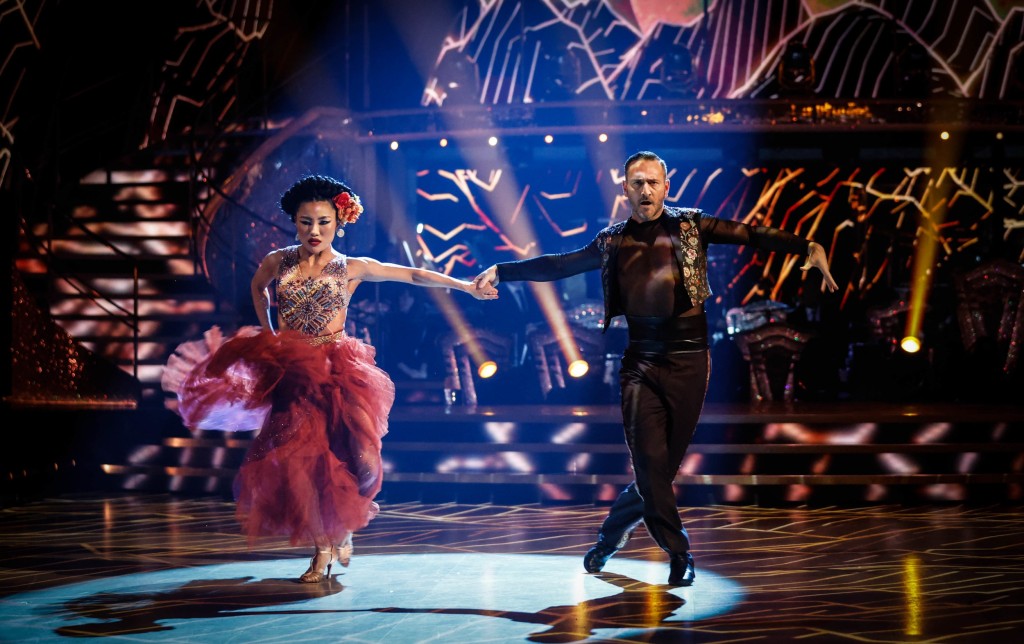 Will Mellor and Nancy Xu during the live show of Strictly Come Dancing on BBC1