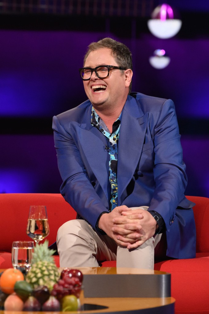 EDITORIAL USE ONLY Alan Carr during the filming for the Graham Norton Show at BBC Studioworks 6 Television Centre, Wood Lane, London, to be aired on BBC One on Friday evening. Picture date: Thursday January 12, 2023. PA Photo. See PA story SHOWBIZ Norton. Photo credit should read: Jonathan Hordle/PA Wire