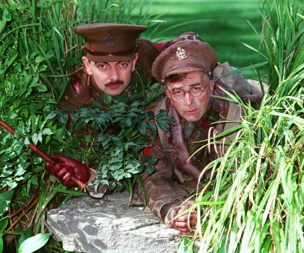 Rowan Atkinson and Tony Robinson in Blackadder