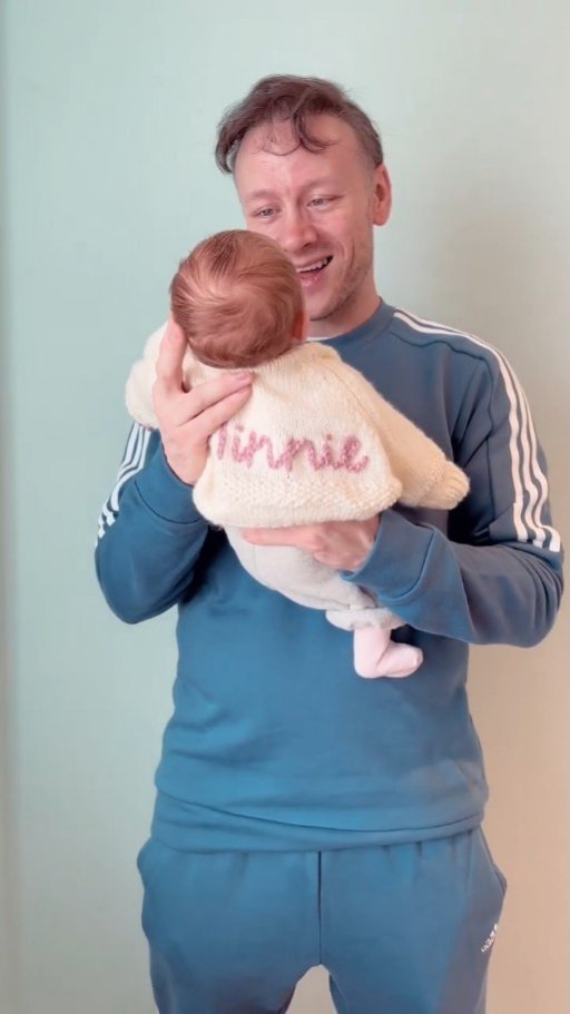 Kevin Clifton with baby daughter Minnie
