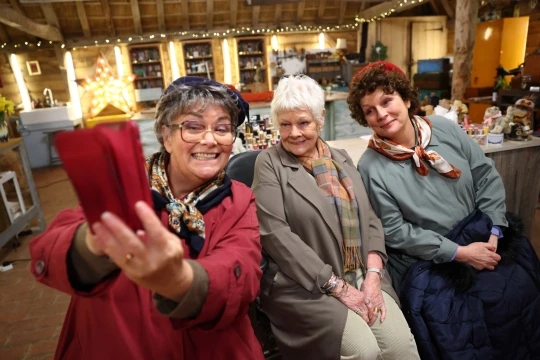 Dame Judi Dench with Dawn French and Jennifer Saunders