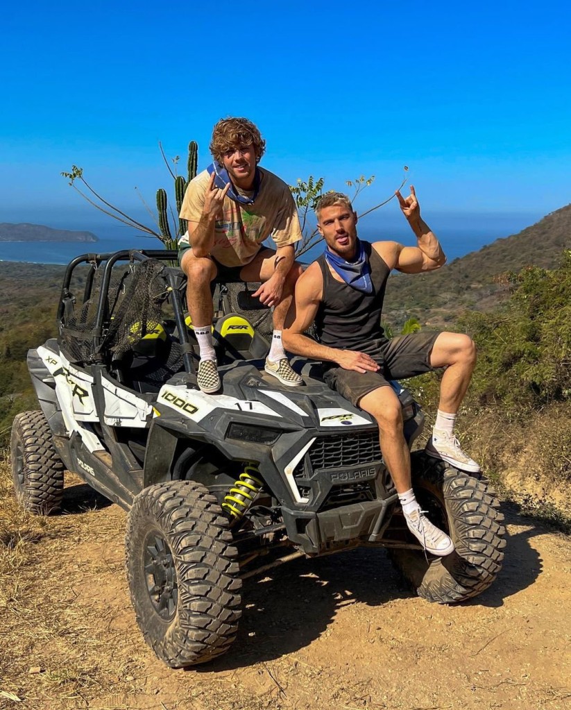 Lukas Gage and Chris Appleton in Mexico.