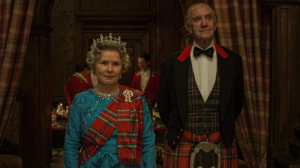 The Crown, Series Five Imelda Staunton as Queen Elizabeth II (left) and Jonathan Pryce as Prince Philip, Duke of Edinburgh (right)