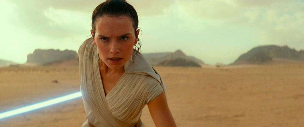 This image released by Disney/Lucasfilm shows Daisy Ridley as Rey in a scene from 