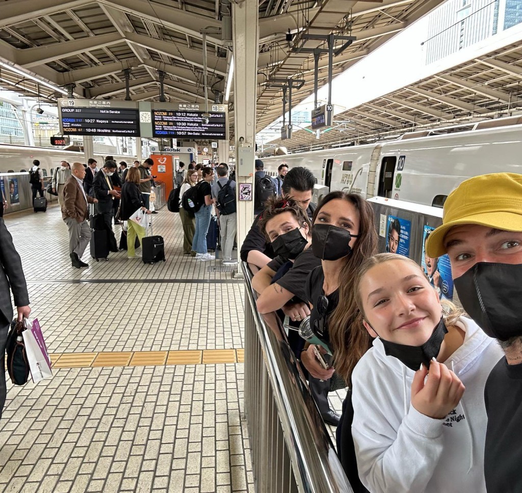 Beckham family in Japan