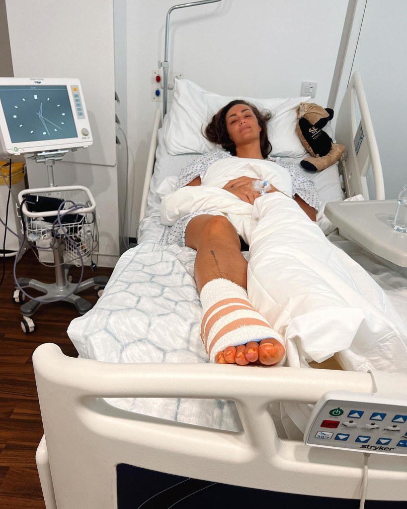 Ella Mae Rayner injured lying in a hospital bed