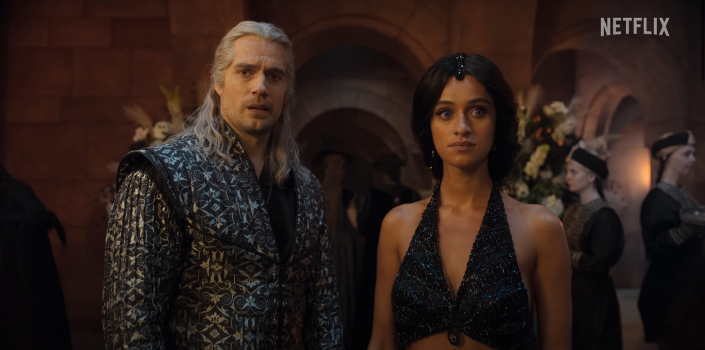 Henry Cavill and Anya Chalotra in The Witcher