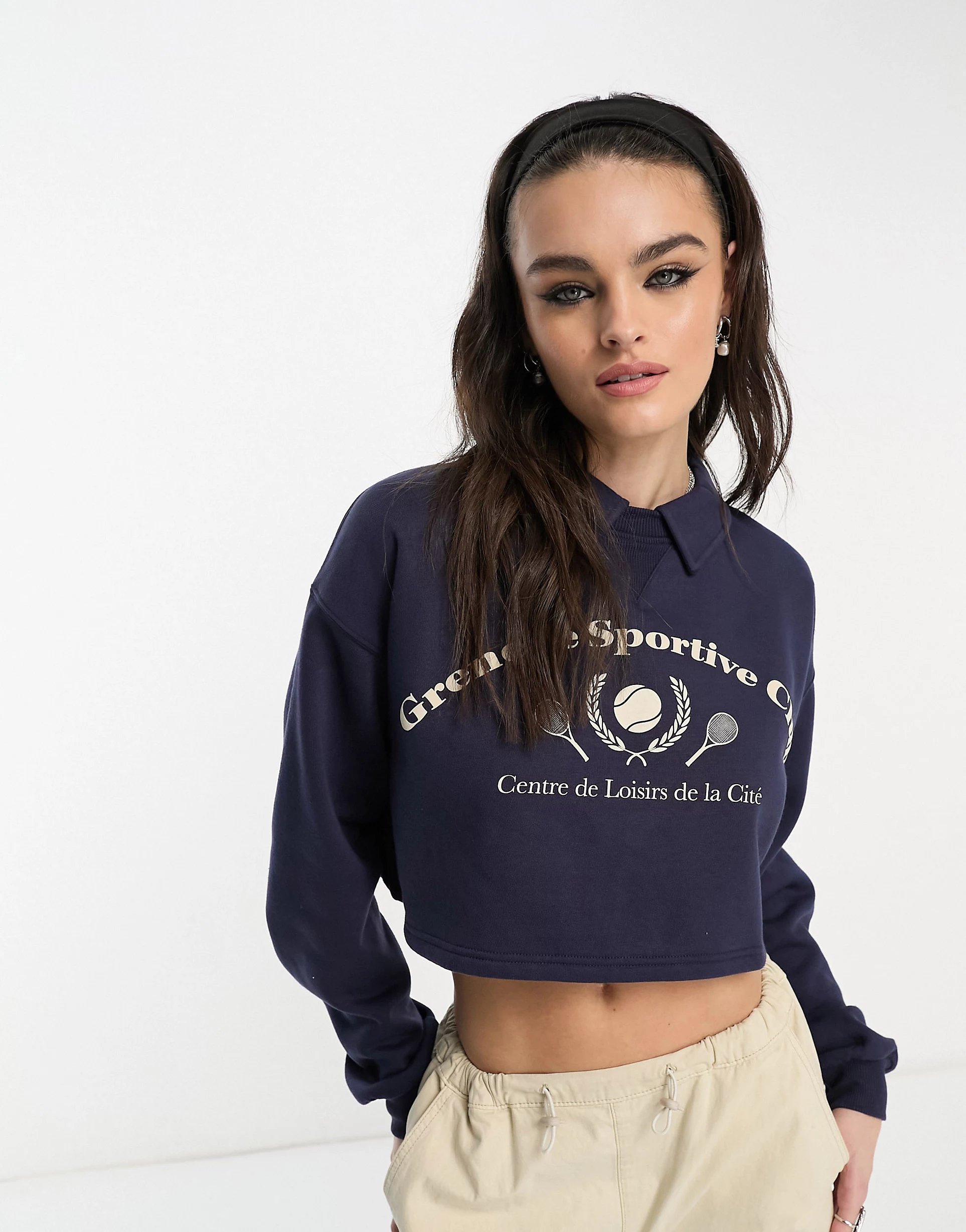 Bershka Crop Tennis Sweatshirt, £16