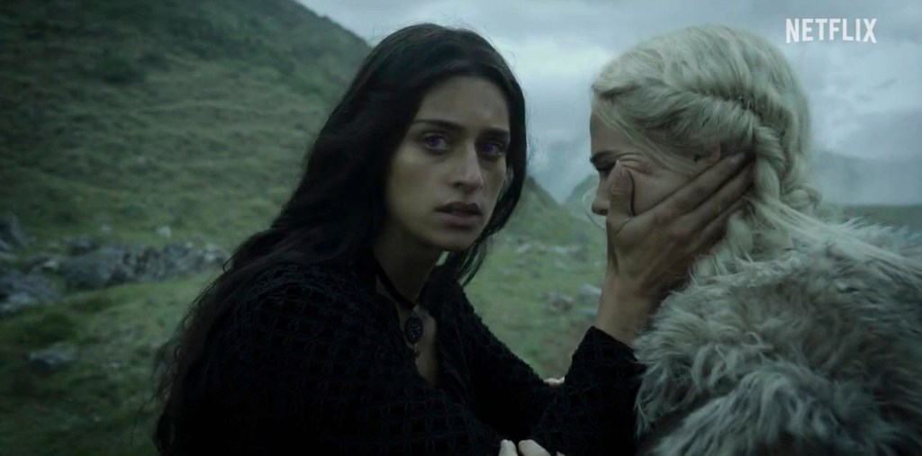 Anya Chalotra and Freya Allan in The Witcher