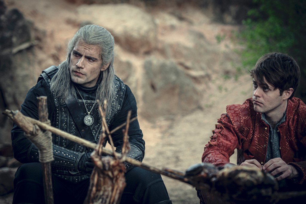 Henry Cavill and Joey Batey in The Witcher