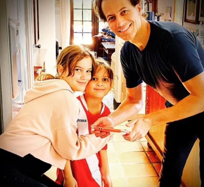 Ioan Gruffudd with his 13-year-old daughter Ella Evans and her nine-year-old sister Elsie