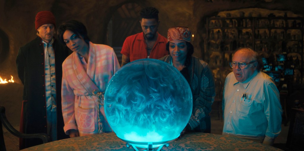 This image released by Disney Enterprises shows, from left, Owen Wilson, Rosario Dawson, LaKeith Stanfield, Tiffany Haddish and Danny DeVito in a scene from 