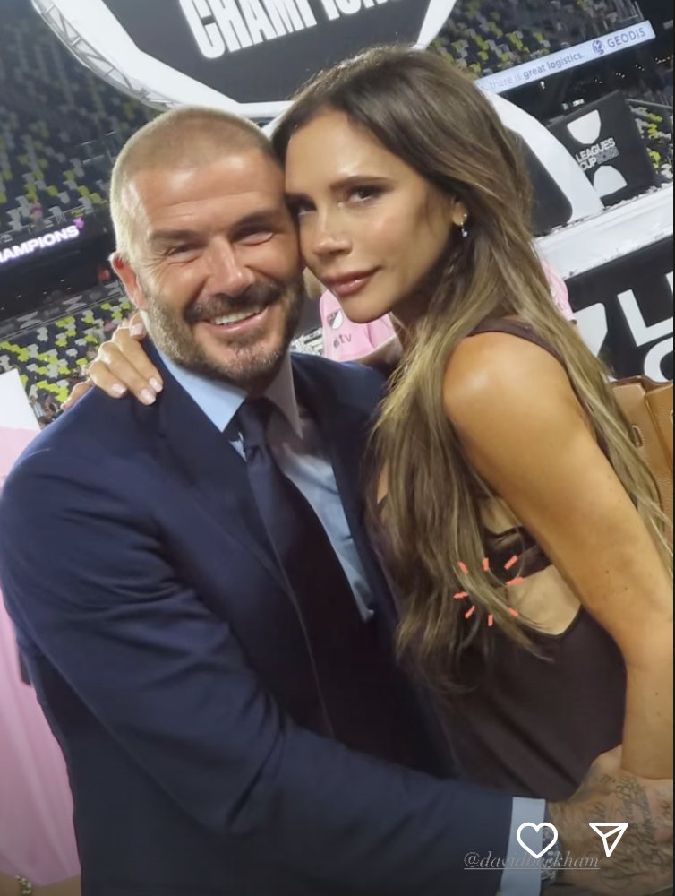 David Beckham and Victoria. 