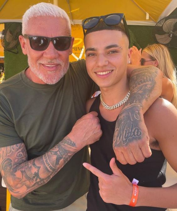 Junior Andre in Ibiza with Wayne Lineker