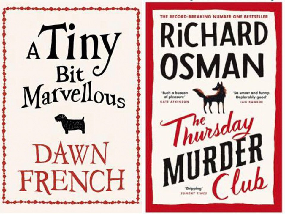 A comp of Dawn French and Richard Osman's debut novels