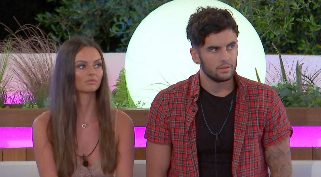 Editorial Use Only. No Merchandising. No Commerical Use. Mandatory Credit: Photo by ITV/REX/Shutterstock (9703641b) Kendall Rae-Knight and Niall Aslam - The Islanders are all on edge as Adam makes his decision 'Love Island' TV Show, Series 4, Episode 2, Majorca, Spain - 05 Jun 2018