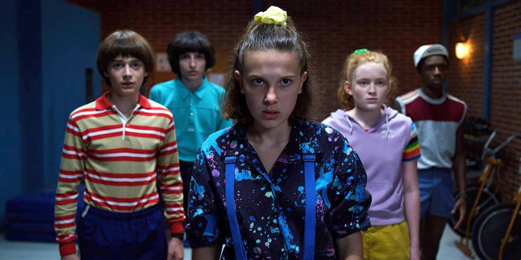 Disney BANS Netflix from running ads on ABC and its other networks as the family entertainment giant prepares to enter the streaming war Pictured scene from Stranger Things