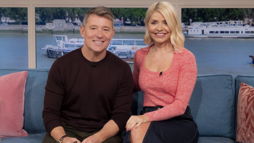 Editorial use only Mandatory Credit: Photo by Ken McKay/ITV/Shutterstock (14128589ak) Ben Shephard, Holly Willoughby 'This Morning' TV show, London, UK - 27 Sep 2023