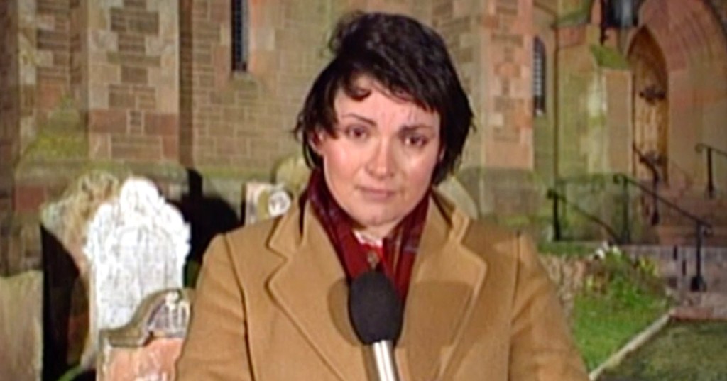 Lorraine Kelly reporting on the Lockerbie bombing in 1988.